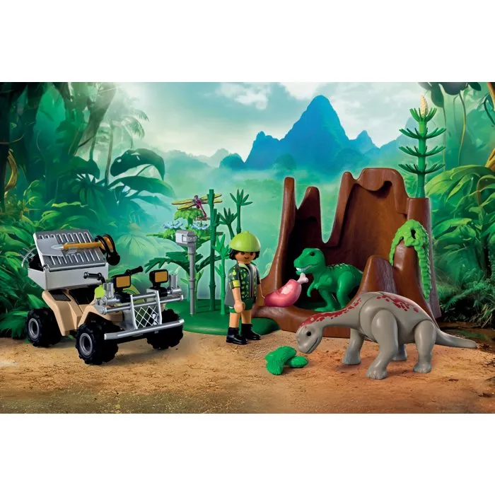 Playmobil 72069 - Set L'antre du dinosaure, Jouet avec 58 pièces pour enfants dès 4 ans, Aventure préhistorique