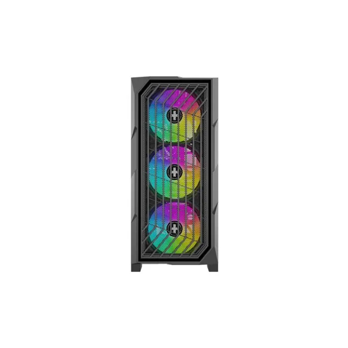 Xilence XG181 Breeze II - Boîtier PC Midi-Tour Gaming - Façade Maille Ondulée - 3 Ventilateurs ARGB + 1 PWM - Verre Trempé - Refroidissement Optimal