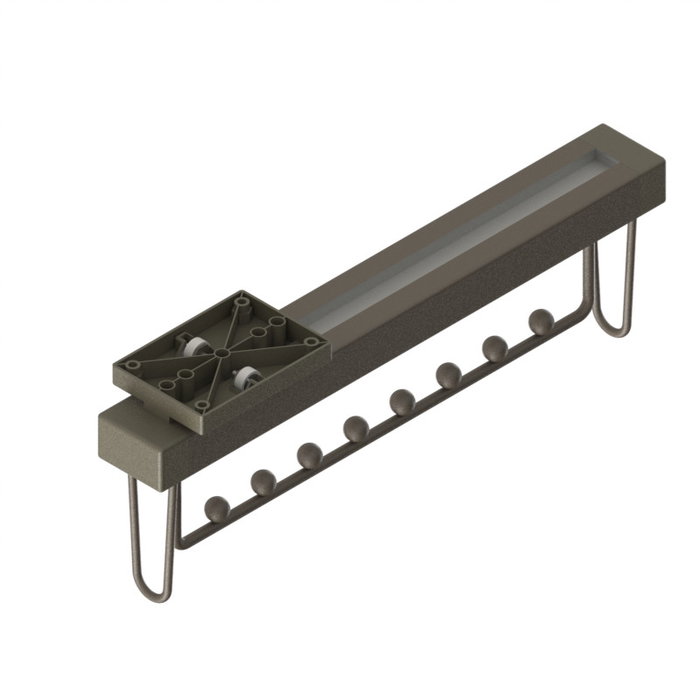 Herrajes Alk - Optima - Perchero frontal extensible 9 cintres avec finition mokka, charge 30 kg, guides à billes et ancrage central