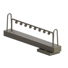 HERRAJES ALK Perchero frontal extraíble série Óptima, 9 cintres, Gris et Mocca