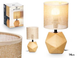 GIFTDECOR Lampe de table effet bois Prisma Marron