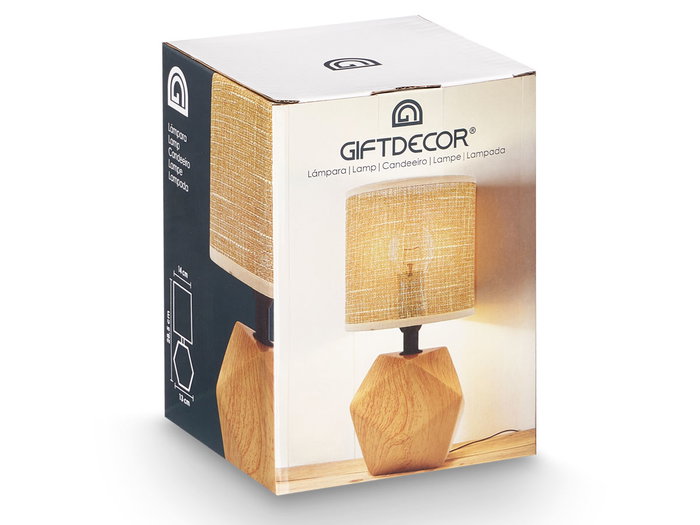 Giftdecor Lampe de Table Effet Bois Prisma 14x19x14 cm Céramique Métal Plastique Marron (Set de 12) Giftdecor Lampe de Table Effet Bois Prisma 14x19x14 cm Céramique Métal Plastique Marron (Set de 12)