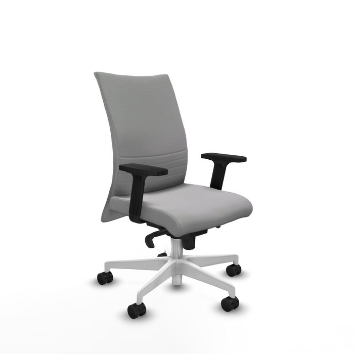 Piqueras Y Crespo Silla Albacete confidente Gris clair avec mécanisme Sincro et base blanche Piqueras Y Crespo Silla Albacete confidente Gris clair avec mécanisme Sincro et base blanche