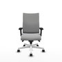 Piqueras Y Crespo Silla Albacete confidente Gris clair avec mécanisme Sincro et base blanche