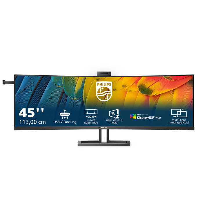 Philips 45B1U6900CH/00 Ecran PC professionnel incurvé 45 pouces 4K UHD USB-C Dalle VA 144Hz AMD FreeSync Premium Pro