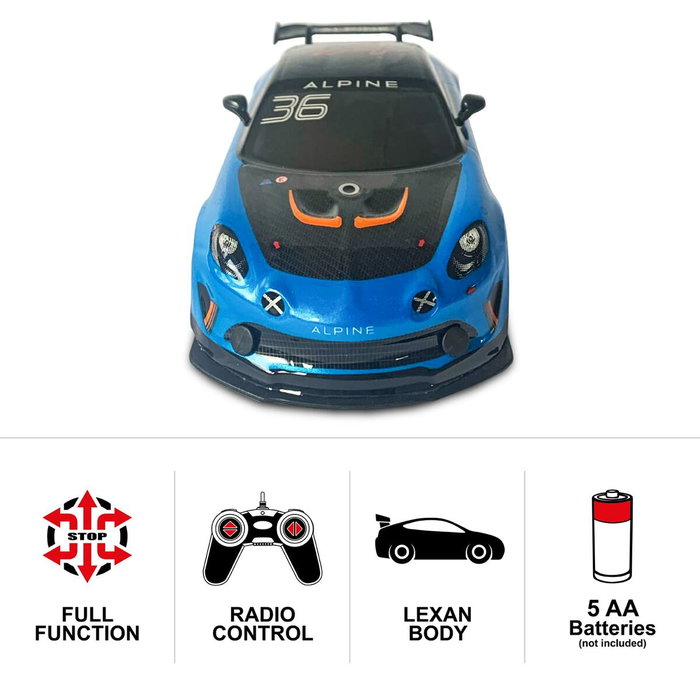 Mondo Motors Alpine A110 GT4 - Voiture télécommandée - Bleu Turquoise - Échelle 1:24