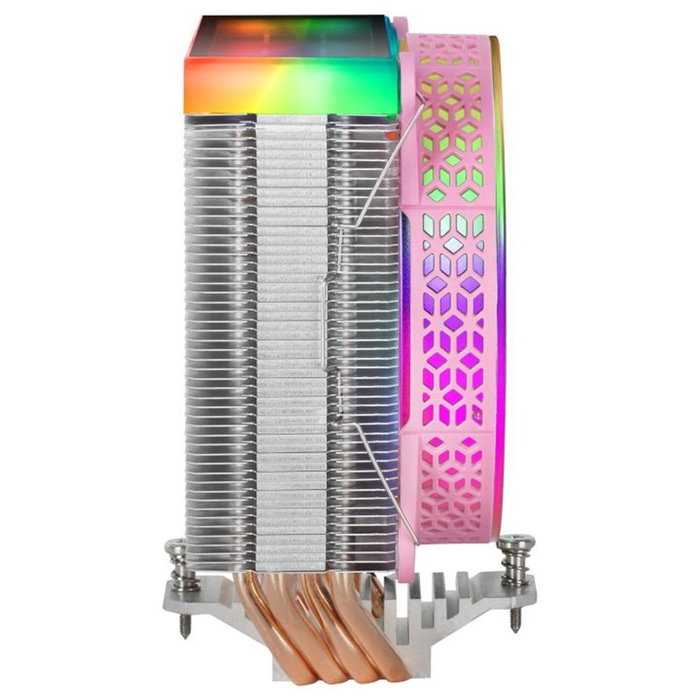 Mars Gaming MCPU-VR Disipateur CPU Double Miroir Infini ARGB 4 Heatpipes TDP 180W Ventilateur 12cm PWM Ultra-Silencieux - Rose