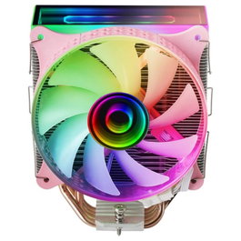 Mars Gaming MCPU-VR Disipateur CPU Double Miroir Infini ARGB 4 Heatpipes TDP 180W Ventilateur 12cm PWM Ultra-Silencieux - Rose