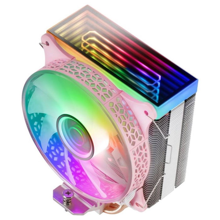 Mars Gaming MCPU-VR Disipateur CPU Double Miroir Infini ARGB 4 Heatpipes TDP 180W Ventilateur 12cm PWM Ultra-Silencieux - Rose