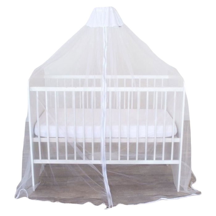 Domiva Moustiquaire pour lit blanc avec ciel de lit et flèche sur socle