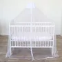 Domiva - Moustiquaire de lit blanc à maille ultra fine avec ciel de lit et flèche de lit sur socle, zip phosphorescent, non imprégnée pour bébé - Protection contre moustiques