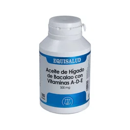 EQUISALUD Huile de foie de morue avec Vitamines A, D et E, 180 capsules