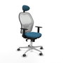 Piqueras y Crespo Chaise de Bureau avec Appui-tête 1D086G1 Blanc Vert pétrole