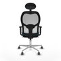 Piqueras y Crespo Chaise de Bureau avec Appui-tête 1D086G1 Blanc Vert pétrole