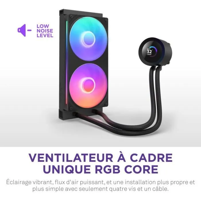 NZXT Kraken Plus 240 RL-KR240-B2 - Watercooling AIO avec écran LCD carré 1.54" personnalisable, ventilateurs RGB, pompe Turbine, compatible AM4, Noir NZXT Kraken Plus 240 RL-KR240-B2 - Watercooling AIO avec écran LCD carré 1.54" personnalisable, ventilateurs RGB, pompe Turbine, compatible AM4, Noir