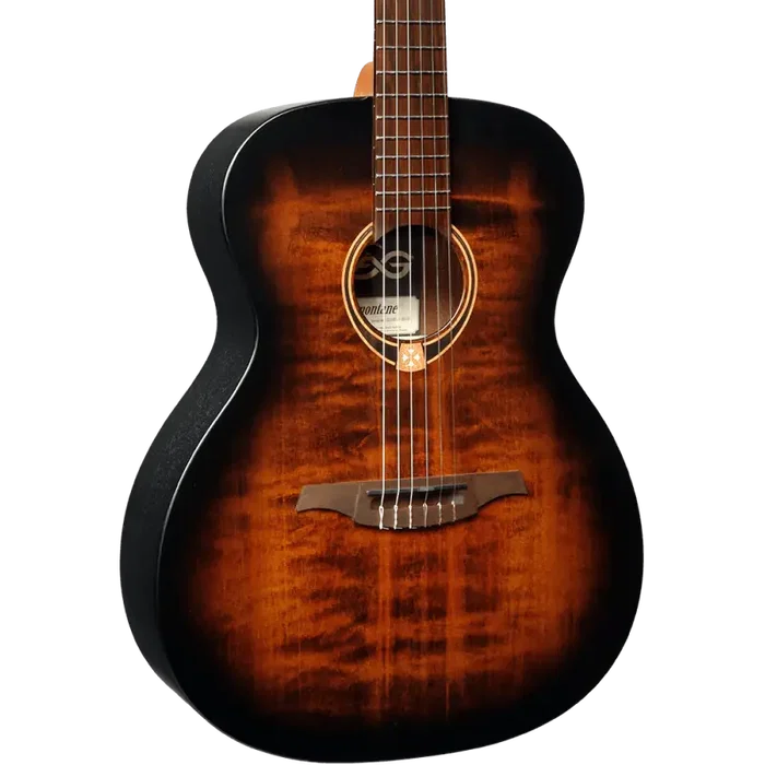 LAG Guitare Acoustique Nylon Auditorium Noir & Brun - Table Épicéa Massif, Finition Satinée