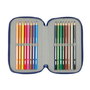 Pochette à crayons triple F.C. Barcelona Blue marine 12,5 x 19,5 x 5,5 cm 37 Pièces