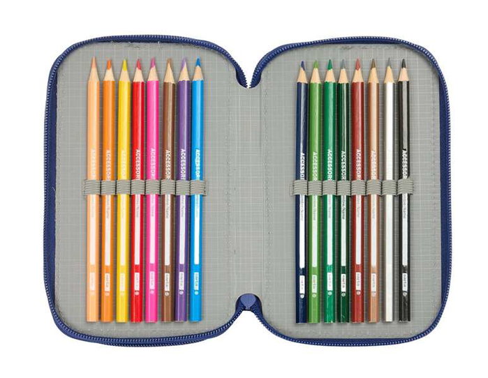 Safta Plumier triple 37 pièces F.C. Barcelona bleu marine et bleu - 12,5x19,5x5,5 cm Safta Plumier triple 37 pièces F.C. Barcelona bleu marine et bleu - 12,5x19,5x5,5 cm