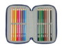 Safta Plumier triple 37 pièces F.C. Barcelona bleu marine et bleu - 12,5x19,5x5,5 cm
