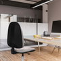 PIQUERAS Y CRESPO Chaise de bureau Algarra, similicuir marron foncé, sans accoudoirs