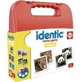 Educa - Jeu de mémoire Identic Animaux, 72 cartes pour développer mémoire et attention, pour enfants des 3 ans et plus