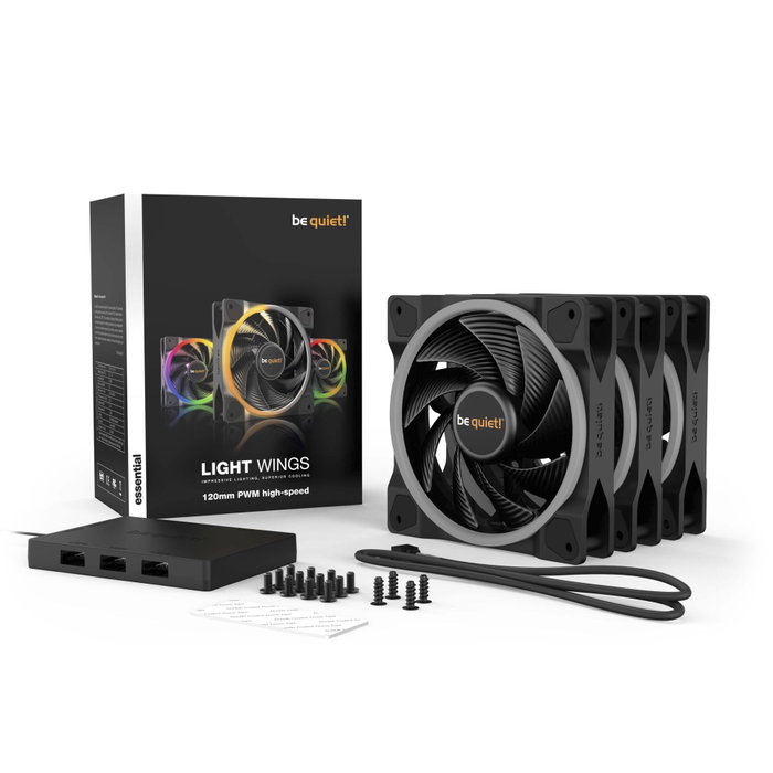 be quiet! Light Wings 120mm PWM High-Speed - Pack de 3 - Noir be quiet! Light Wings 120mm PWM High-Speed - Pack de 3 - Noir