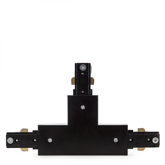 Connecteur T pour rail bifasique noir pour spots de LEDs