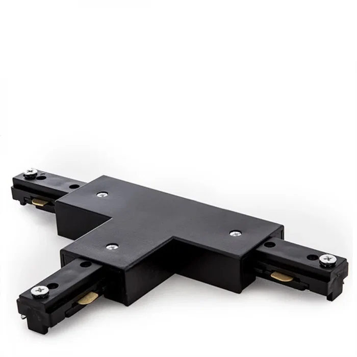 Connecteur T pour rail bifasique noir pour spots de LEDs Connecteur T pour rail bifasique noir pour spots de LEDs