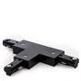 Connecteur T pour rail bifasique noir pour spots de LEDs
