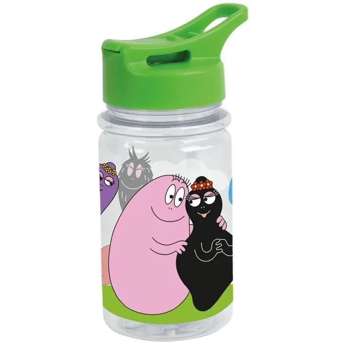 Fun House - Lot de vaisselle Barbapapa (Réf. BARBAPAPA) - 6 pièces : Assiettes 22 cm & 16 cm, couverts, verre, gourde et boîte goûter - Adapté lave-vaisselle et micro-ondes