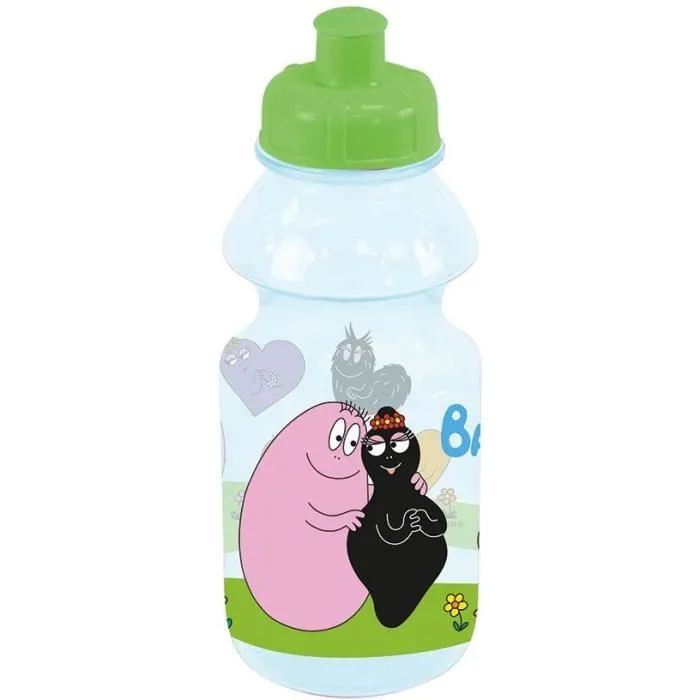 Fun House - Lot de vaisselle Barbapapa (Réf. BARBAPAPA) - 6 pièces : Assiettes 22 cm & 16 cm, couverts, verre, gourde et boîte goûter - Adapté lave-vaisselle et micro-ondes
