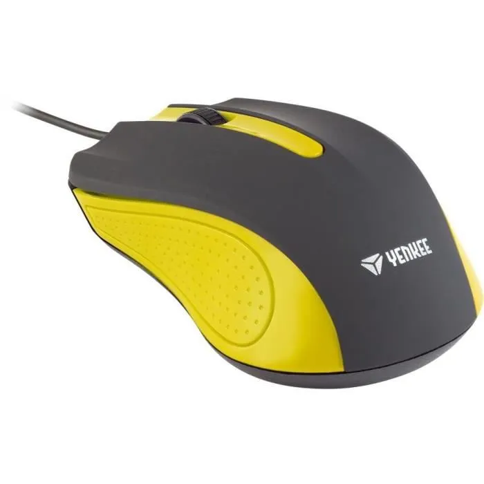Yenkee YMS 1015YW - Souris filaire USB - Jaune SUVA - Capteur optique 1000 DPI - Surface anti-transpiration - Pour bureau et maison Yenkee YMS 1015YW - Souris filaire USB - Jaune SUVA - Capteur optique 1000 DPI - Surface anti-transpiration - Pour bureau et maison