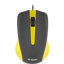 Yenkee YMS 1015YW - Souris filaire USB - Jaune SUVA - Capteur optique 1000 DPI - Surface anti-transpiration - Pour bureau et maison