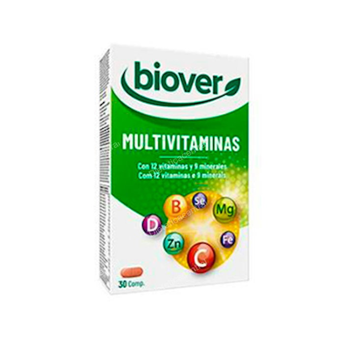 Biover Multivitamines 30 Comprimés - Complément Alimentaire avec 12 Vitamines et 9 Minéraux Biover Multivitamines 30 Comprimés - Complément Alimentaire avec 12 Vitamines et 9 Minéraux
