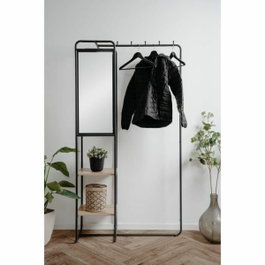 BigBuy Home Meuble d'entrée Luton Noir / Chêne artisan
