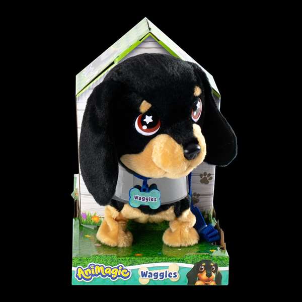 Bizak Mi Perrito Salchicha Waggles - Chien en peluche qui aboie, appuie sur sa tête, piles AAA incluses, dès 2 ans Bizak Mi Perrito Salchicha Waggles - Chien en peluche qui aboie, appuie sur sa tête, piles AAA incluses, dès 2 ans