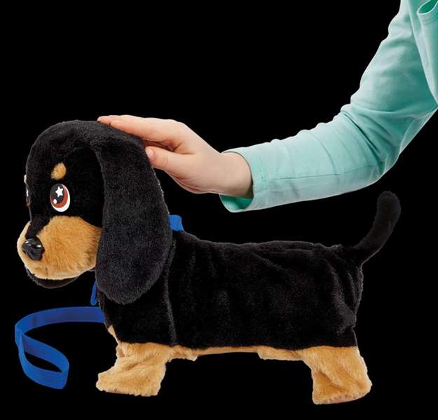 Bizak Mi Perrito Salchicha Waggles - Chien en peluche qui aboie, appuie sur sa tête, piles AAA incluses, dès 2 ans Bizak Mi Perrito Salchicha Waggles - Chien en peluche qui aboie, appuie sur sa tête, piles AAA incluses, dès 2 ans