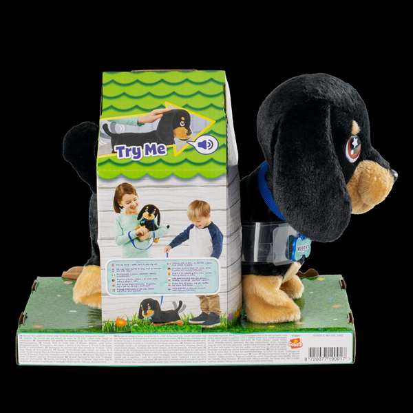 Bizak Mi Perrito Salchicha Waggles - Chien en peluche qui aboie, appuie sur sa tête, piles AAA incluses, dès 2 ans Bizak Mi Perrito Salchicha Waggles - Chien en peluche qui aboie, appuie sur sa tête, piles AAA incluses, dès 2 ans