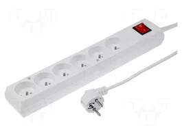 JONEX Rallonge réseau 10m, 6 prises, blanc
