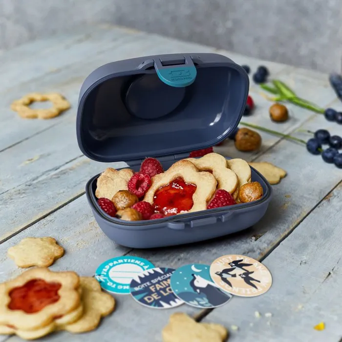 Monbento - Boîte à goûter hermétique MB Gram Wolf - Snack box 600 ml sans BPA - 14.8 x 7 x 11.4 cm - Personnalisable avec pastilles