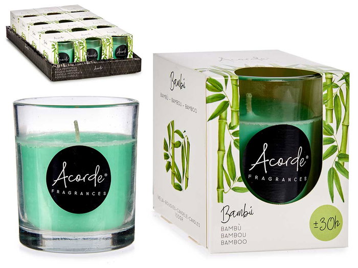 Acorde Bougie Verre 30 Heures Bambou Vert 7x7x7 cm Verre Cire Parfumée (Set de 12) Acorde Bougie Verre 30 Heures Bambou Vert 7x7x7 cm Verre Cire Parfumée (Set de 12)