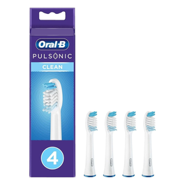Oral-B - 299813 - Brosse de rechange Pulsonic Clean - Têtes de Brosse à Dents Sonique - Lot de 4 - Blanche