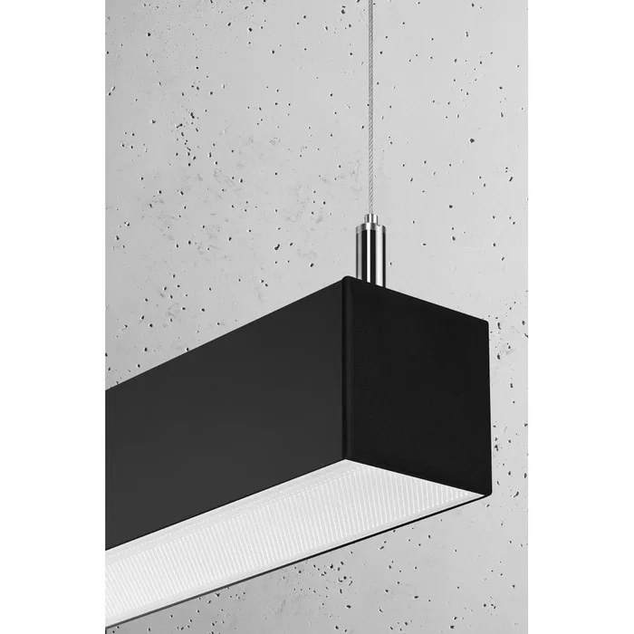 PINNE SOL-TH.084 Lampe Suspendue Moderne 150 cm - Luminaire Minimaliste Géométrique pour Salon, Bureau ou Entrée - Blanc, Noir