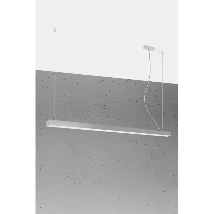 PINNE SOL-TH.084 Lampe Suspendue Moderne 150 cm - Luminaire Minimaliste Géométrique pour Salon, Bureau ou Entrée - Blanc, Noir