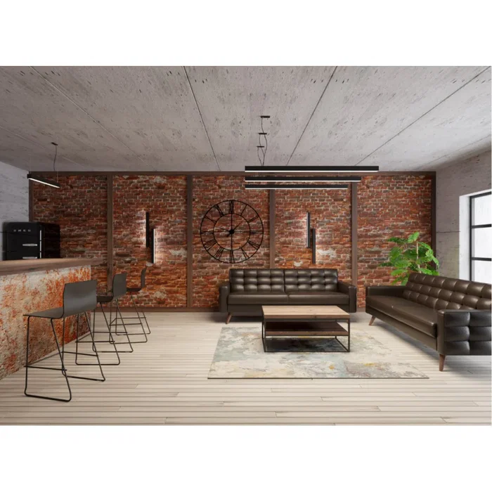 PINNE SOL-TH.084 Lampe Suspendue Moderne 150 cm - Luminaire Minimaliste Géométrique pour Salon, Bureau ou Entrée - Blanc, Noir