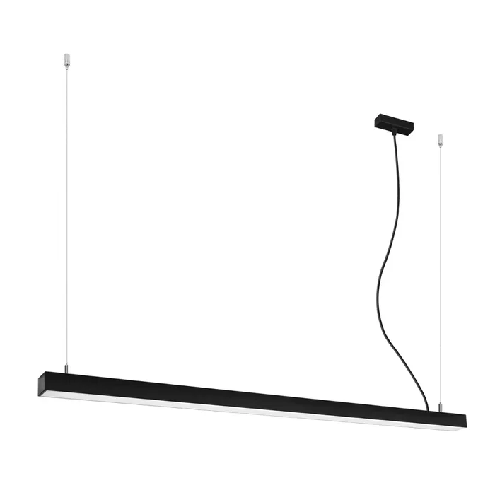 PINNE SOL-TH.084 Lampe Suspendue Moderne 150 cm - Luminaire Minimaliste Géométrique pour Salon, Bureau ou Entrée - Blanc, Noir