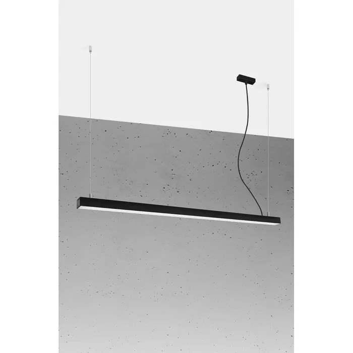 PINNE SOL-TH.084 Lampe Suspendue Moderne 150 cm - Luminaire Minimaliste Géométrique pour Salon, Bureau ou Entrée - Blanc, Noir PINNE SOL-TH.084 Lampe Suspendue Moderne 150 cm - Luminaire Minimaliste Géométrique pour Salon, Bureau ou Entrée - Blanc, Noir