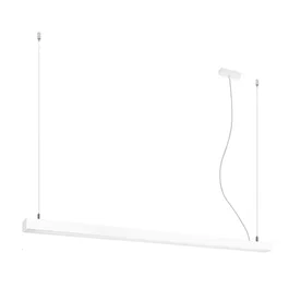 PINNE SOL-TH.084 Lampe Suspendue Moderne 150 cm - Luminaire Minimaliste Géométrique pour Salon, Bureau ou Entrée - Blanc, Noir