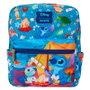 LOUNGEFLY Mini sac à dos en nylon Camping Cuties Stitch Disney 24cm