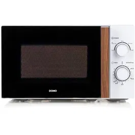 Domo DO2720 - Four micro-ondes 20L, 700W, Blanc finition bois - Minuterie 35 min, fonction décongélation, dimensions 44 x 35.8 x 25.8 cm